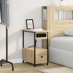 vidaXL Κομοδίνο Δρύς Sonoma 60 x 30 x 61 εκ Επεξεργασμένο ξύλο