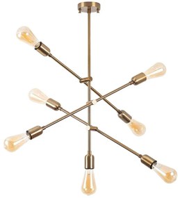 Φωτιστικό Οροφής - Πλαφονιέρα Beste 942FLG1122 61x12x73cm 7xE27 15W Gold Opviq