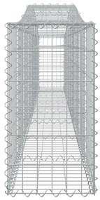 Συρματοκιβώτια Τοξωτά 8 τεμ. 400x30x60/80 εκ. Γαλβαν. Ατσάλι - Ασήμι