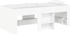 vidaXL Κρεβάτι Υψηλού Στυλ για Παιδιά Λευκό 98.5 x 200 εκ