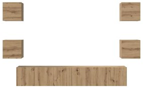 vidaXL Σετ επίπλου τηλεόρασης 7 pcs artisan δρυς 60 x 30 x 30 cm