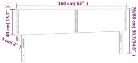 vidaXL Κεφαλάρι Κρεβατιού LED Μαύρο 160x5x78/88 εκ. Υφασμάτινο