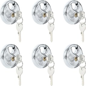 VidaXL Κλειδώματα Discus με Κλειδιά 6 τεμ. Ασημί 7 x 2.4 x 7 εκ
