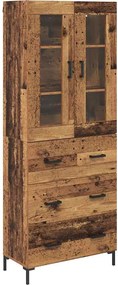 vidaXL Highboard με συρτάρι 2 pcs Παλιό ξύλο Επεξεργασμένο ξύλο