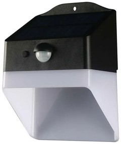 Ηλιακό Επιτοίχιο Φωτιστικό LED PANDA 2W 200lm IP65 με Αισθητήρα Κίνησης PIR-Τοποθέτηση 2σε1 Μαύρο 10309 VTAC-10309-Μαύρο 10309