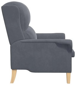 vidaXL Πολυθρόνα Σκούρο γκρι Βελούδο