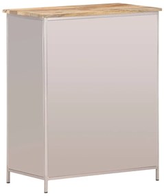 vidaXL Ντουλάπι 60 x 35 x 75 εκ. από Ακατέργαστο Ξύλο Μάνγκο &amp; Σίδερο