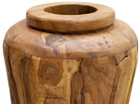 vidaXL Βάζο Διακοσμητικό 40 x 80 εκ. από Μασίφ Ξύλο Teak