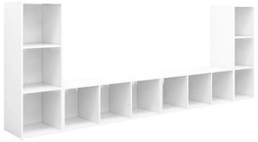 vidaXL Έπιπλα Τηλεόρασης 4 τεμ. Λευκά 107 x 35 x 37 εκ. Μοριοσανίδα