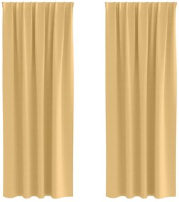 vidaXL Κουρτίνες με κουρτίνες 2 pcs Μπεζ 225 x 140 εκ. Πολυεστέρας