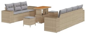vidaXL Σετ Καναπέ Κήπου 10 pcs Μπεζ συνθετικό ρατάν
