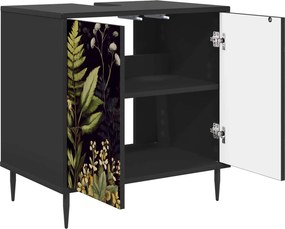 vidaXL Ντουλάπι Μπάνιου RHENEN Μαύρη Δρυς 60 x 40 x 61 εκ