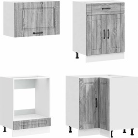 vidaXL Μονάδα κουζίνας KALMAR 8 pcs Γκρι Sonoma Επεξεργασμένο Ξύλο