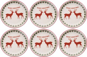 Service Plate Set (6 Pieces) Two Deers Multicolor
