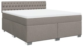 Κρεβάτι Boxspring με Στρώμα Taupe 180x200 εκ. Υφασμάτινο - Μπεζ-Γκρι