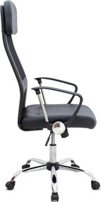 Καρέκλα γραφείου Ovis Megapap με τεχνόδερμα και ύφασμα Mesh χρώμα μαύρο 63x63x119/129εκ.