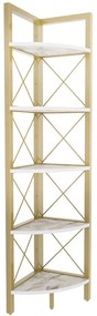 Ραφιέρα Δαπέδου Γωνιακή Remo 322RTC1108 30,5x33x160cm Marble Effect White-Gold