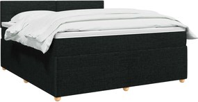 vidaXL Κρεβάτι box spring με στρώμα Μαύρο 160 x 200 cm Ύφασμα