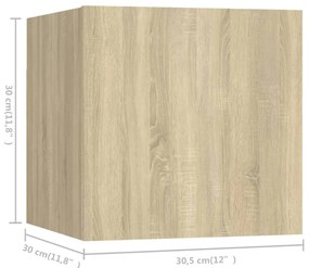 vidaXL Έπιπλα Τηλεόρασης Σετ 6 Τεμαχίων Sonoma Δρυς από Επεξ. Ξύλο