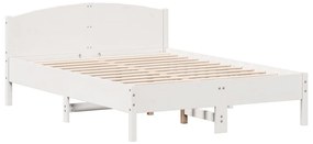 vidaXL Σκελετός Κρεβ. Χωρίς Στρώμα Λευκό 135x190 εκ Μασίφ Πεύκο