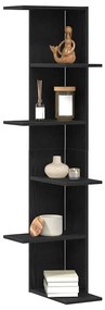 vidaXL Γωνιακή Ράφια με ράφι Μαύρη δρυς 36.5 x 36.5 x 140 εκ.