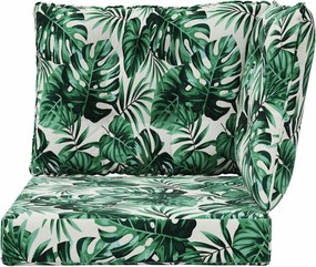 vidaXL Μαξιλάρι Καναπέ Εξωτερικού Χώρου 3 pcs Σχέδιο Φύλλου