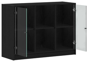 vidaXL Μπουφέ Μαύρο Δρυς 102x37x75,5 εκ Κατασκευασμένο Ξύλο