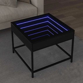 vidaXL Τραπεζάκι Σαλονιού Infinity LED Μαύρο 50x50x41 εκ.