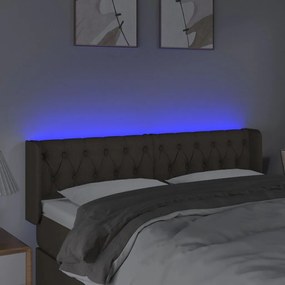 vidaXL Κεφαλάρι Κρεβατιού LED Taupe 147x16x78/88 εκ. Υφασμάτινο