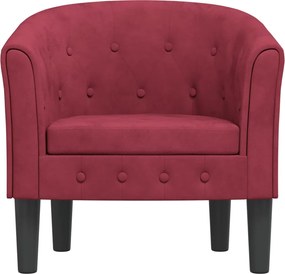 vidaXL Πολυθρόνα Μπάρελ Μπορντό Βελούδινη