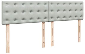 vidaXL Κρεβάτι Boxspring με Στρώμα Ανοιχτό Γκρι 200x200 εκ. Βελούδινο