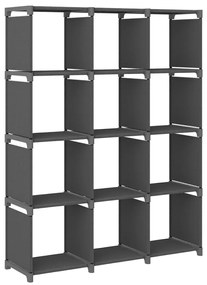 vidaXL Ραφιέρα με 12 Κύβους Γκρι 103 x 30 x 141 εκ. Υφασμάτινη