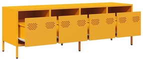 Έπιπλο Τηλεόρασης Μουσταρδί 135x39x43,5 εκ Ατσάλι Ψυχρής Έλασης - Κίτρινο