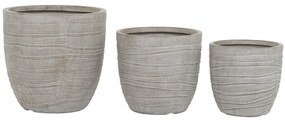 Σετ ζαρντινιέρων Home ESPRIT Μπεζ Fiberglass Μαγνήσιο 45 x 45 x 43 cm (3 Μονάδες)