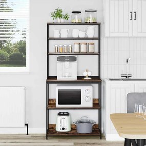 vidaXL Ράφι Κουζίνας 5 επιπέδων 80 x 40 x 168 εκ Επεξεργασμένο Ξύλο