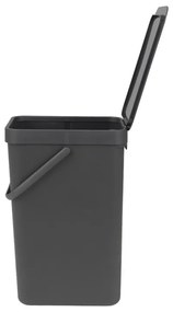 Brabantia Sort&Go κάδος χωριστής συλλογής 648978, 16 l, Χειρολαβή, Επιτοίχιος, Σκούρο γκρι
