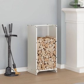 vidaXL Ράφι Καυσόξυλων Λευκό 40x30x80 εκ. Χάλυβας ψυχρής έλασης
