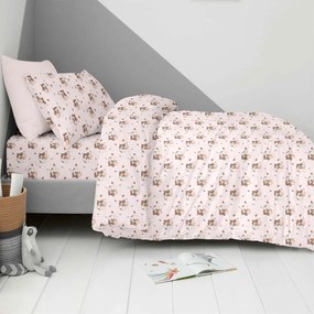 Σεντόνια Παιδικά Little Girl (Σετ 3τμχ) Pink Astron Μονό 175x260cm 100% Πενιέ Βαμβάκι