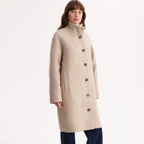 Μακρύ παλτό με ψηλό γιακά και κουμπιά