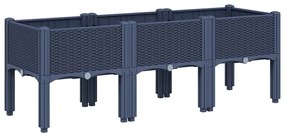 vidaXL Ζαρντινιέρα Κήπου με Πόδια Μπλε Γκρι 120x40x42 εκ. Πολυπροπυλένιο