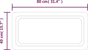 vidaXL Καθρέφτης Μπάνιου με LED 40x80 εκ.