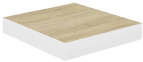 vidaXL Ράφια Τοίχου 4 τεμ. Δρυς και Άσπρο 23x23,5x3,8 εκ. MDF