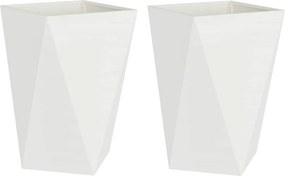 vidaXL Γλάστρα 2 τμχ. Λευκό 50 x 50 x 75 cm Ατσάλι