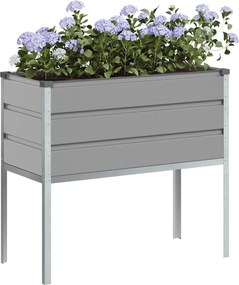vidaXL Γλάστρα Ανοιχτό γκρι 100 x 45 x 90 εκ. Επικαλυμμένος Χάλυβας
