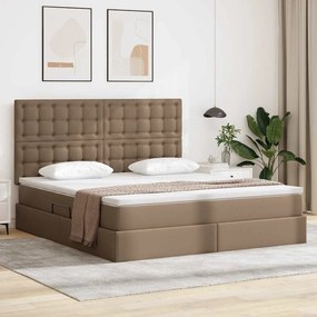 vidaXL Κρεβάτι Αποθήκης Καπουτσίνο 180 x 200 cm Τεχνητό Δέρμα