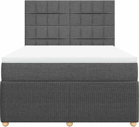 vidaXL Κρεβάτι Boxspring με Στρώμα Σκούρο Γκρι 160x200 εκ Υφασμάτινο