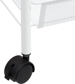 vidaXL Τρόλεϊ Κουζίνας 4 Επιπέδων Λευκό 46 x 26 x 85 εκ. Σιδερένιο