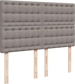 vidaXL Κρεβάτι Boxspring με Στρώμα Taupe 140x190 εκ. Υφασμάτινο