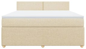 vidaXL Κρεβάτι Boxspring με Στρώμα Κρεμ 180x200 εκ. Υφασμάτινο