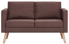 vidaXL Σετ Σαλονιού 2 Τεμαχίων Καφέ Υφασμάτινο